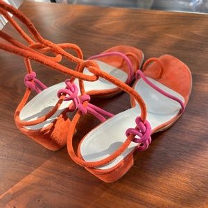 Alohas Grace Sandals in Magenta Orange